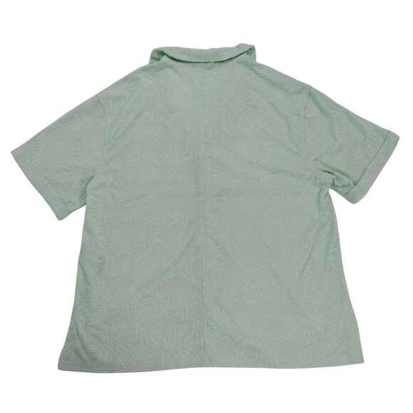 Jaclyn Smith Womens Light Green Button-Up Short Sleeve Shirt XL Polyester, NWOT - Picture 2 of 7